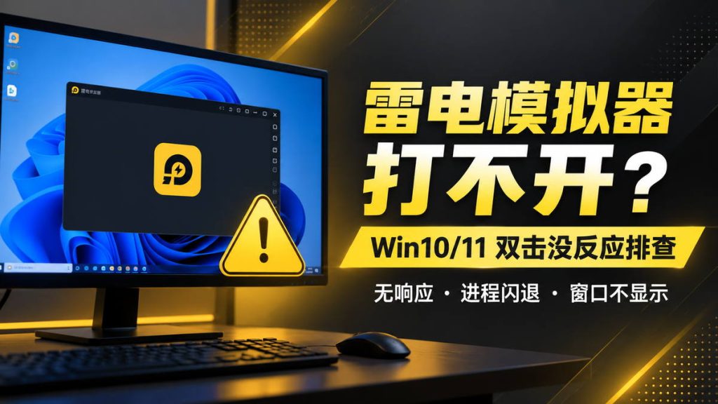 雷电模拟器安装后打不开及Windows 10/11首次启动故障排查
