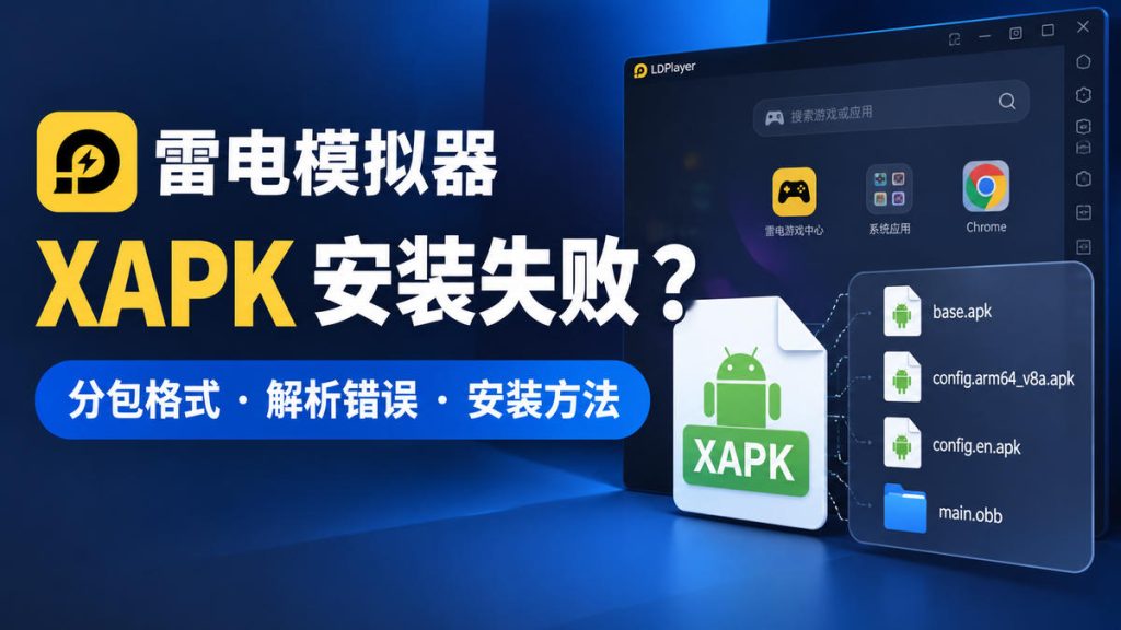 雷电模拟器 XAPK 安装失败与 APK 分包安装方法